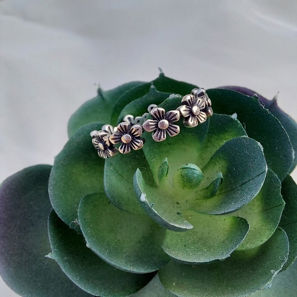 Flowers Ring Sterling Silver 925 - Picture 2 of 2